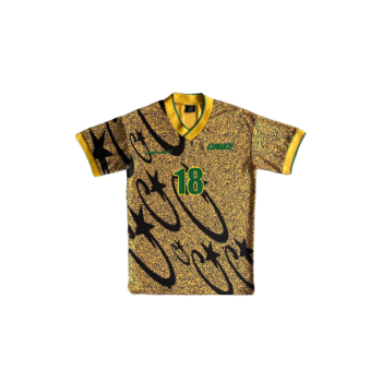 YELLOW AND BLACK ALL-OVER PRINTED FOOTBALL UNIFORM