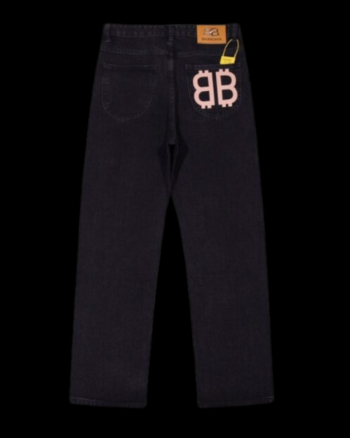 Jeans Nero - con logo rosa