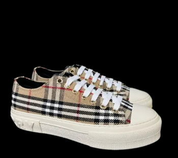 Vintage Check Patchwork Sneaker Beige